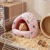 Semi Closed Winter Hamster Cotton Nest Soft Guinea Pig Hideout for Hedgehog Chinchilla