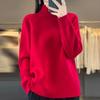 Women's High Neck Sweater Knitted Sweater Oversized Pullover Sweater Loose Knit Base Sweater