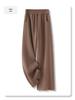 Apricot Women's Woolen Pants - 2024 Autumn/Winter Straight Wide-Leg Casual Style