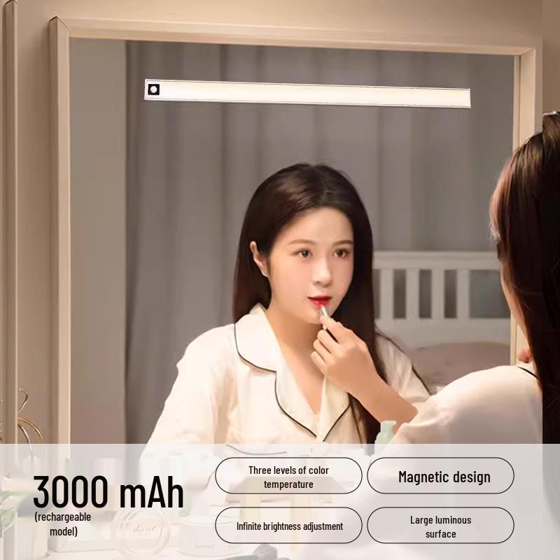 Rechargeable LED Vanity Light Strip for Makeup Tables and Bathroom Mirrors