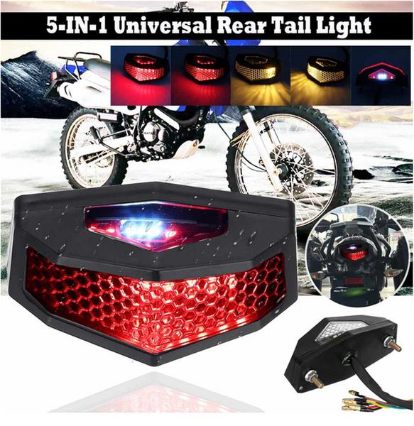 1X 12V Motorcycle LED Tail Rear Light Brake Stop Turn Signal License Plate Lamp