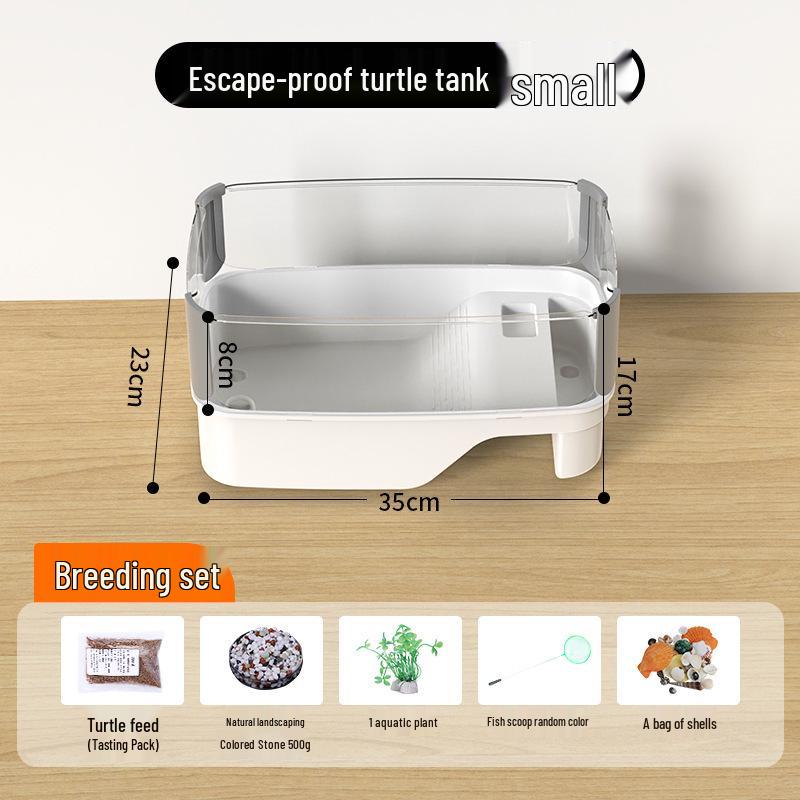 Turtle Tank with Basking Platform - Ideal for Brazilian Turtles, Living Room Display, or Small Home Use