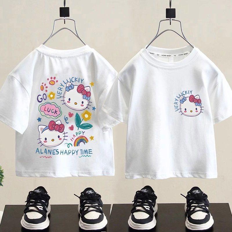 Children's cartoon print tops, children's clothing, T-shirts, short sleeves