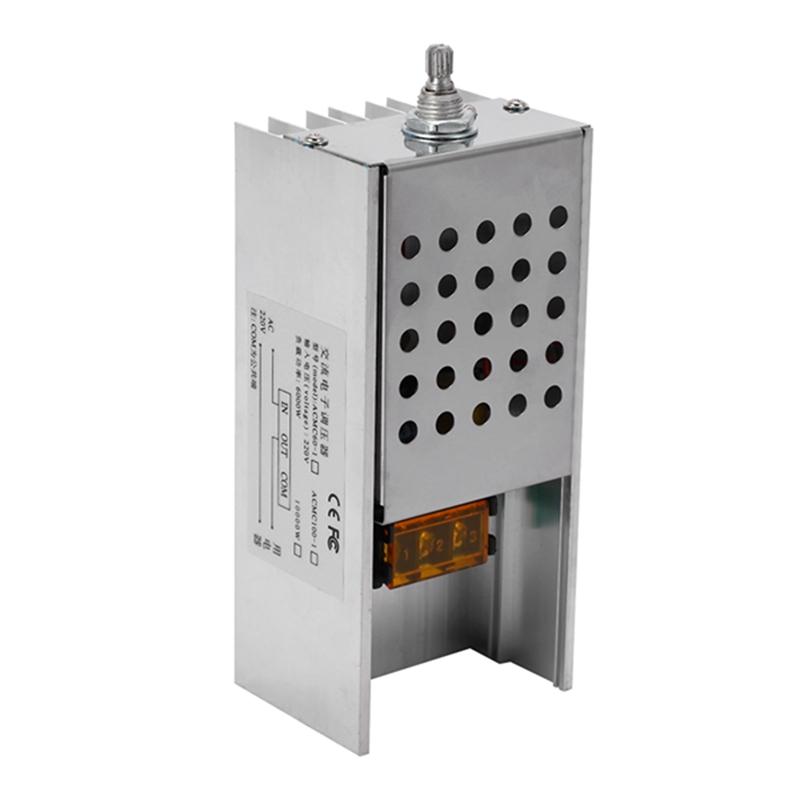 A96I-AC 220V 6000W SCR Voltage Regulator Controller Electronic Dimmer Thermostat Speed Regulation Mold With Case