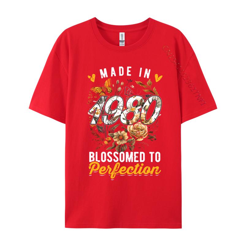 Cotton Tshirts 1980 Birthday Vintage 1980 Born In 1980 Made In 1980 T-shirts Loose Men Tshirt Personalized Casual Tops Shirt