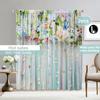 2PC Home Decoration Curtains, Various Flowers With Pole Pocket Curtains, Suitable For My Coffee Shop, Living Room, Study Farm