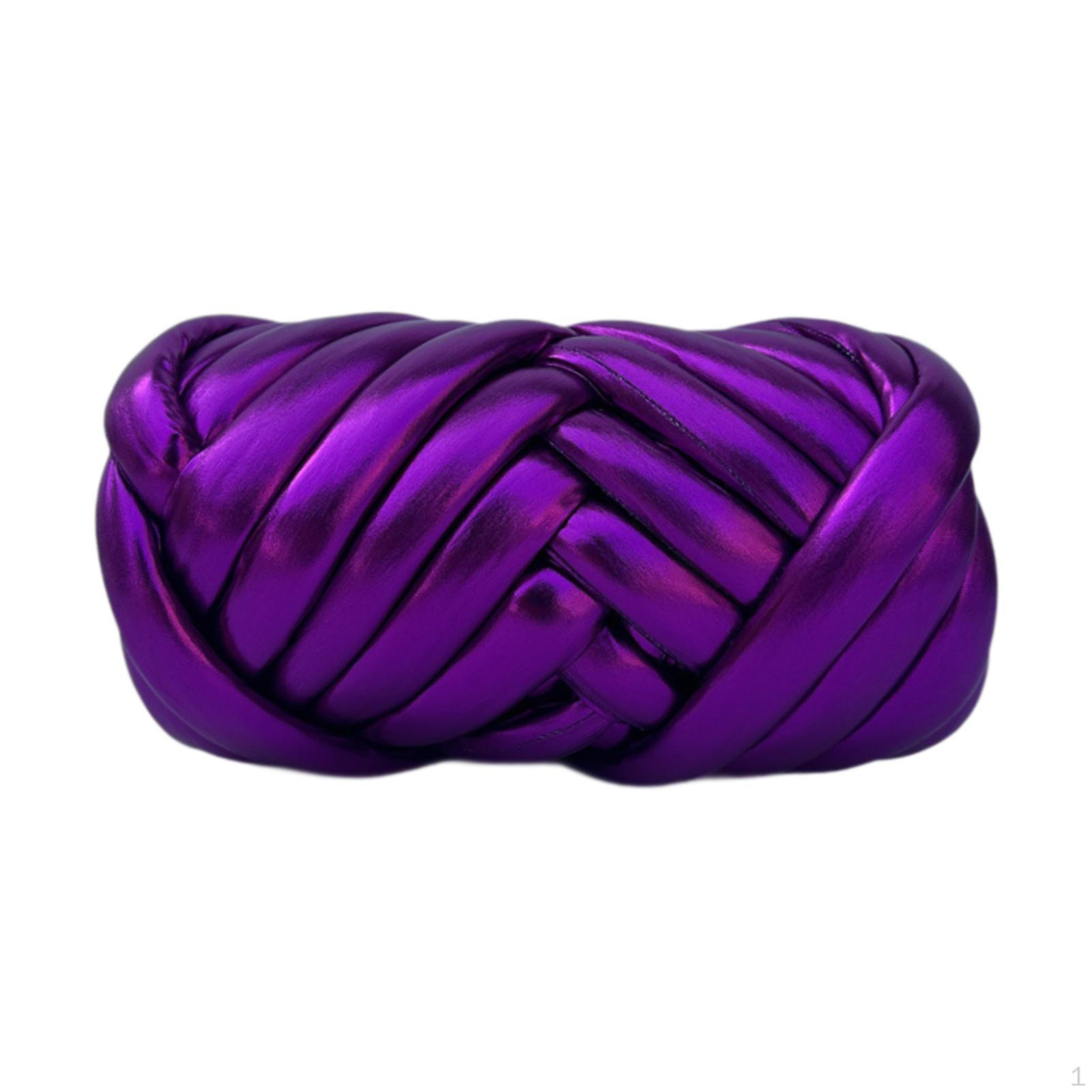 

Товста пряжа Об ємна Довжина 590 дюймів Вага Джамбо Трубчаста для кошиків Килимарства Макраме Purple