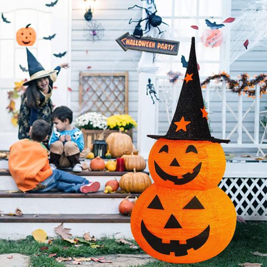 3FT Halloween Collapsible Pumpkin Decoration Battery Operated Light Up Pumpkin Light Pop Up Jack-o-Lantern for Indoor Outdoor Yard Porch Holiday Decor