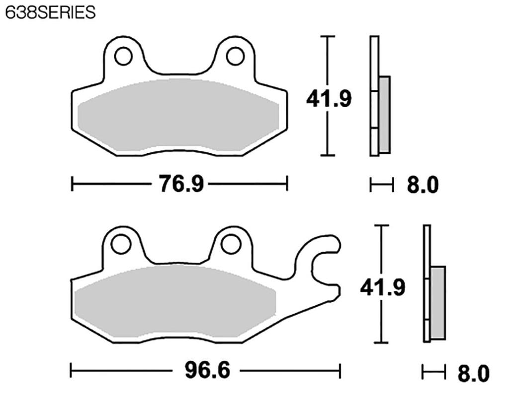 KITACO SBS Brake Pad 638HS Sinter Metal Super Tenere Burgman Skywave Eliminator 125 NINJA250R NINJA250ABS NINJA250SL Triumph Cagiva Etc. 777-0638020