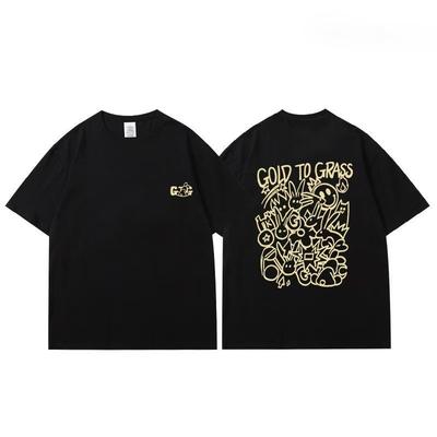 2025 Summer and Autumn American Retro Street Print T-shirt Loose and Casual Short-sleeved Men's and Women's Sportswear Top