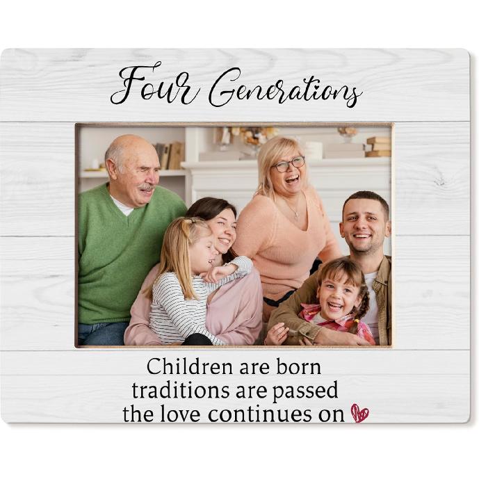 Four Generations Picture Frame 5x7, Family Photo Frame, Grandparents Gift Picture Frames, Grandma Grandpa Gift, Gifts for Grandparent, Gifts for