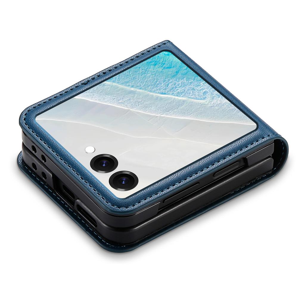 N.BEKUS For Samsung Galaxy Z Flip7 5G Case Card Slot PU + PC Phone Back Cover