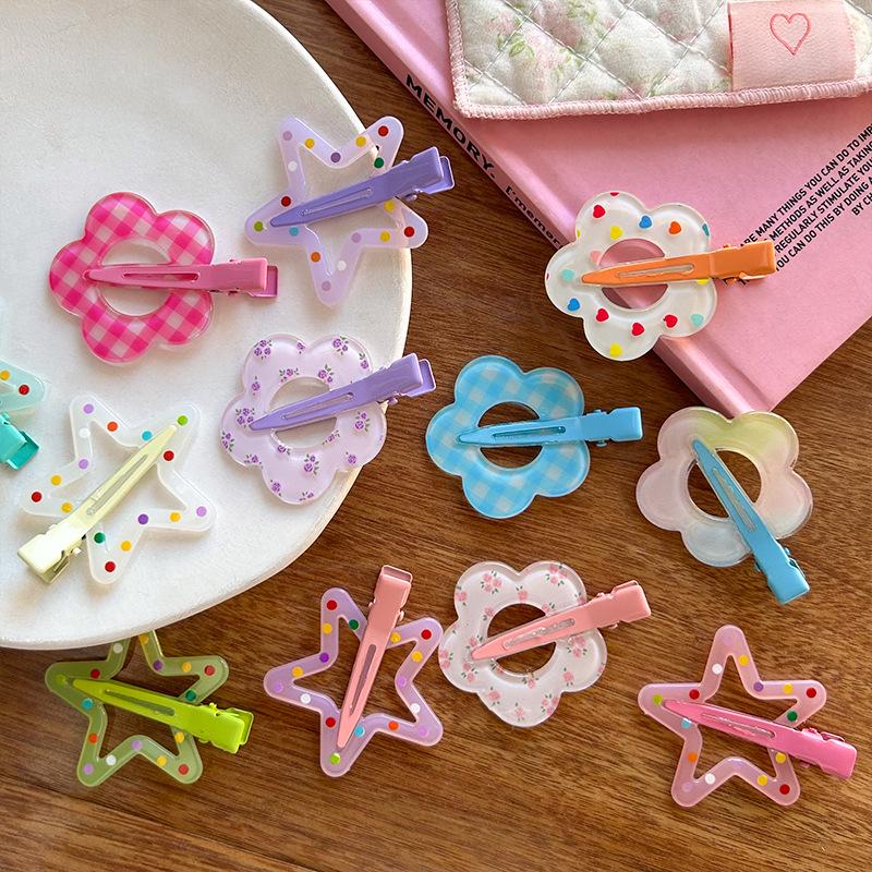 Versatile Floral Polka Dot Hair Clip for Fine Hair