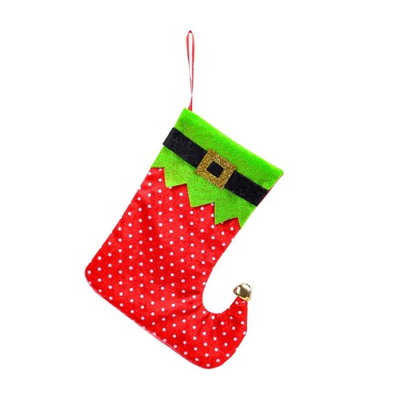 Festival Spotted Christmas Stockings Christmas Gathering Essential Stylish Hanging Stockings with Adjustable Belts