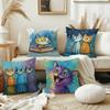 1/4pcs Cute Cartoon Cat Throw Pillow Covers Boho Decorative Cushion Cases for Home Sofa Bedroom Cushion cover