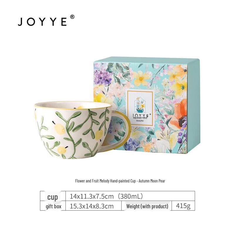 

JOYYE Floral & Fruit Hand-painted Ceramic Mug