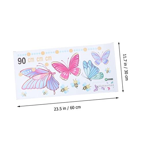 Butterfly Growth Chart Wall Decal, Self-Adhesive Waterproof Height Measurement Sticker for Kids Room, Nursery Wall Decor for Boys and Girls