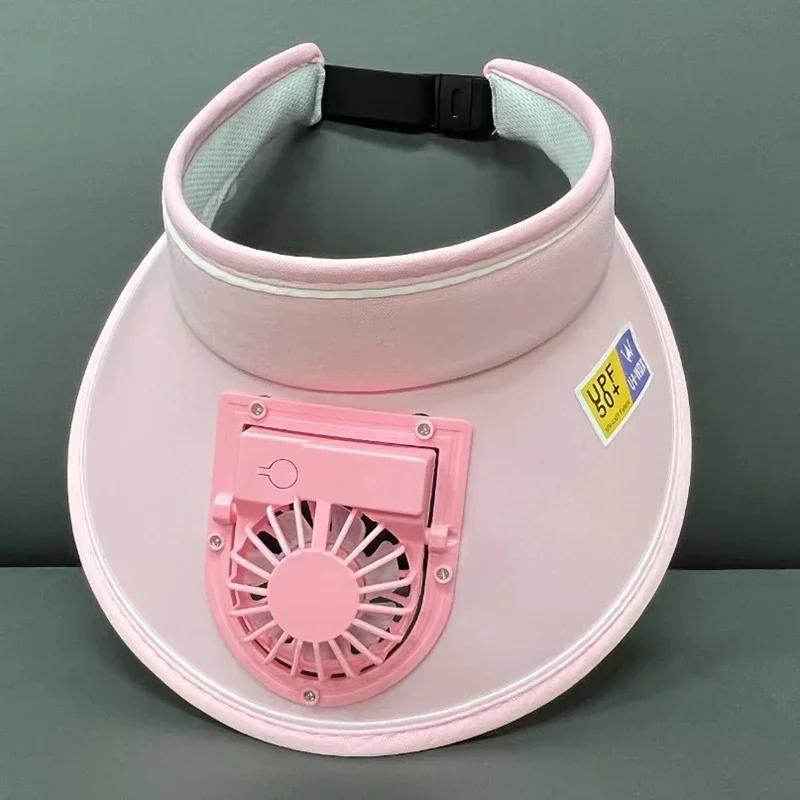 Fashion Outdoor Sun Protection Hat Summer Large Brim USB Charging Fan Sun Visor for Men and Women