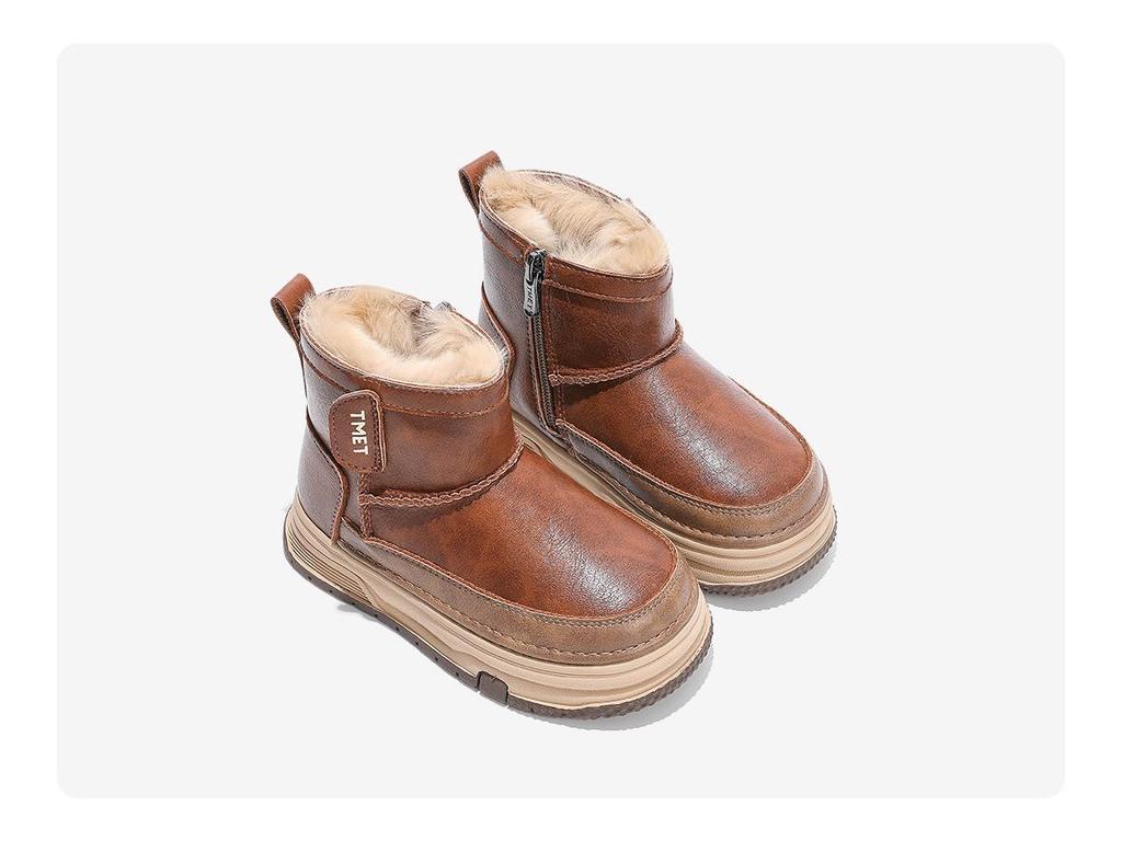 Kids' 2025 Winter Cotton Boots: Waterproof, Fleece-Lined, Thick Snow Boots for Boys and Girls.