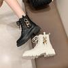 Fashion Women's Winter Fashion Boots Side Zip Round Head Keep Warm Women Shoes Middle Follow Square Heel Outdoor Leisure Comfortable