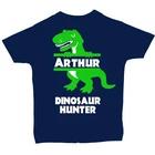 Personalised Name Dinosaur Hunter Baby, Children T-Shirt, Top T Rex 100