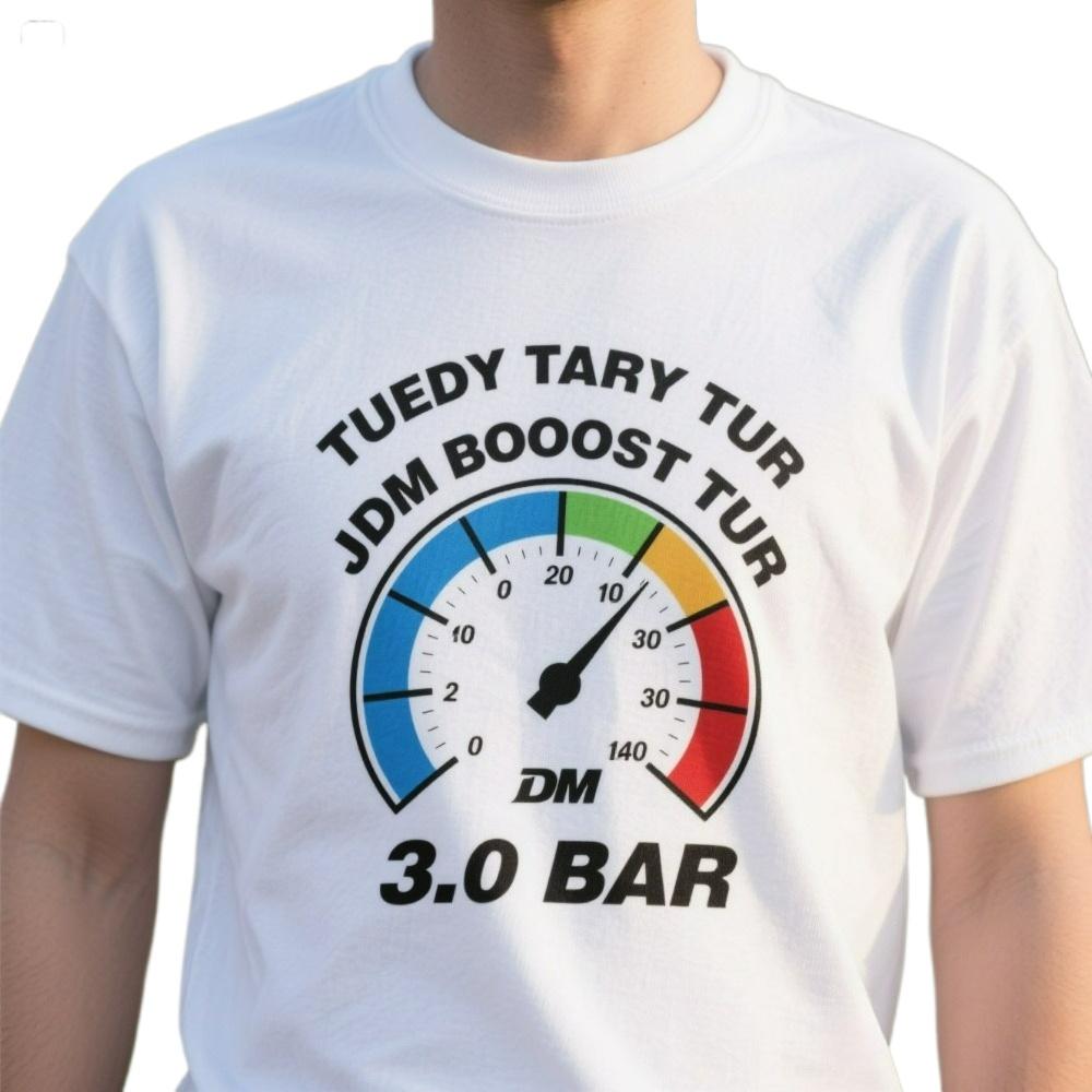 Funny Turbo JDM Boost Turbometer 30 BAR TShirt Summer Cotton Short Sleeve ONeck Unisexs T Shirt New S3XL S