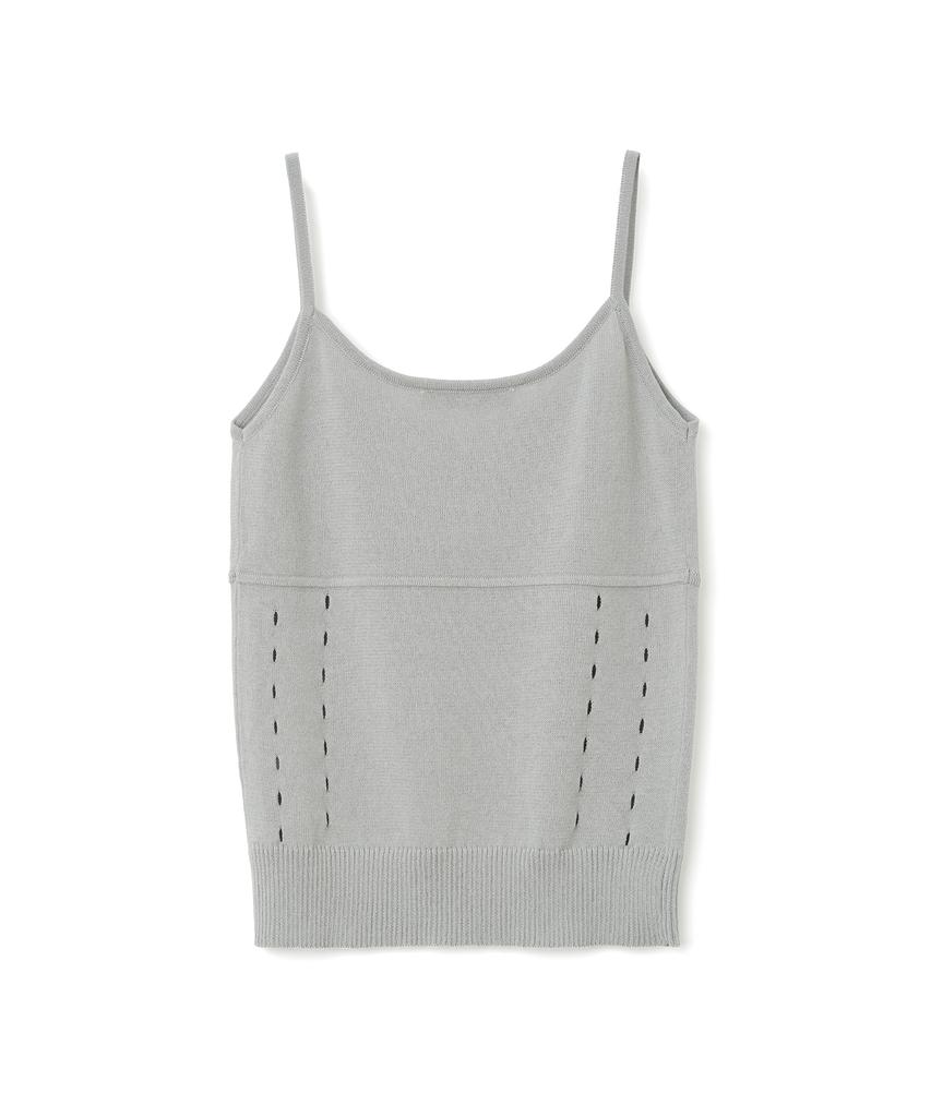 MILLO WOMEN Whole Sleeveless Knit Top [Light Gray]