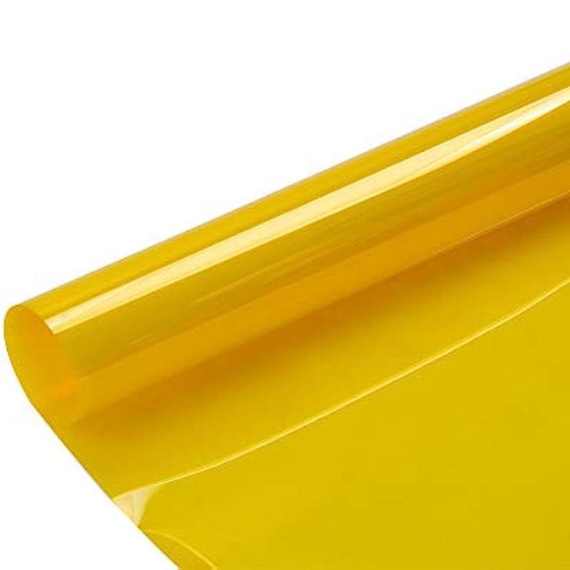 Yellow Colored Window Glass Film Decorative Static Cling Blocking UV Reflective for Residential Shopping Mall Glass DIY Decor