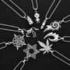 European and American Personalized Hip-hop Titanium Steel Necklace Men, Trendy Brand Simple Pendant Long Sweater Chain Accessories Women