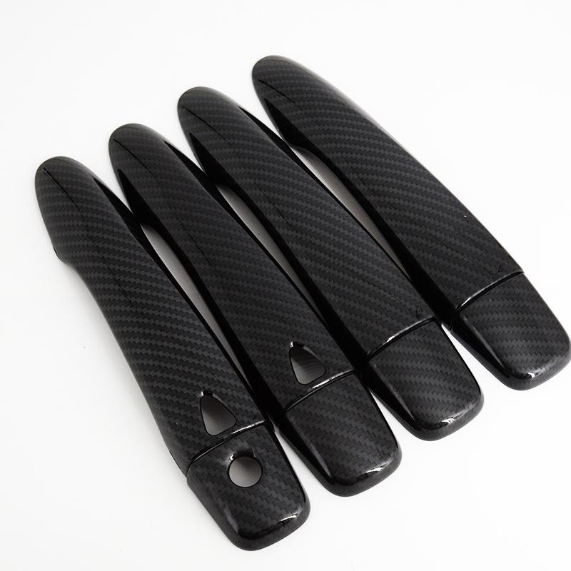 For NISSAN TIIDA c13 2016- car door handle cover,carbon fiber pattern cover trim  2017 2018