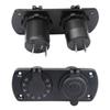 12-24V Double USB A 4.8A Fast Charging Marine Car Switches Panel with Voltage Display Waterproof Cover and Safety Protec