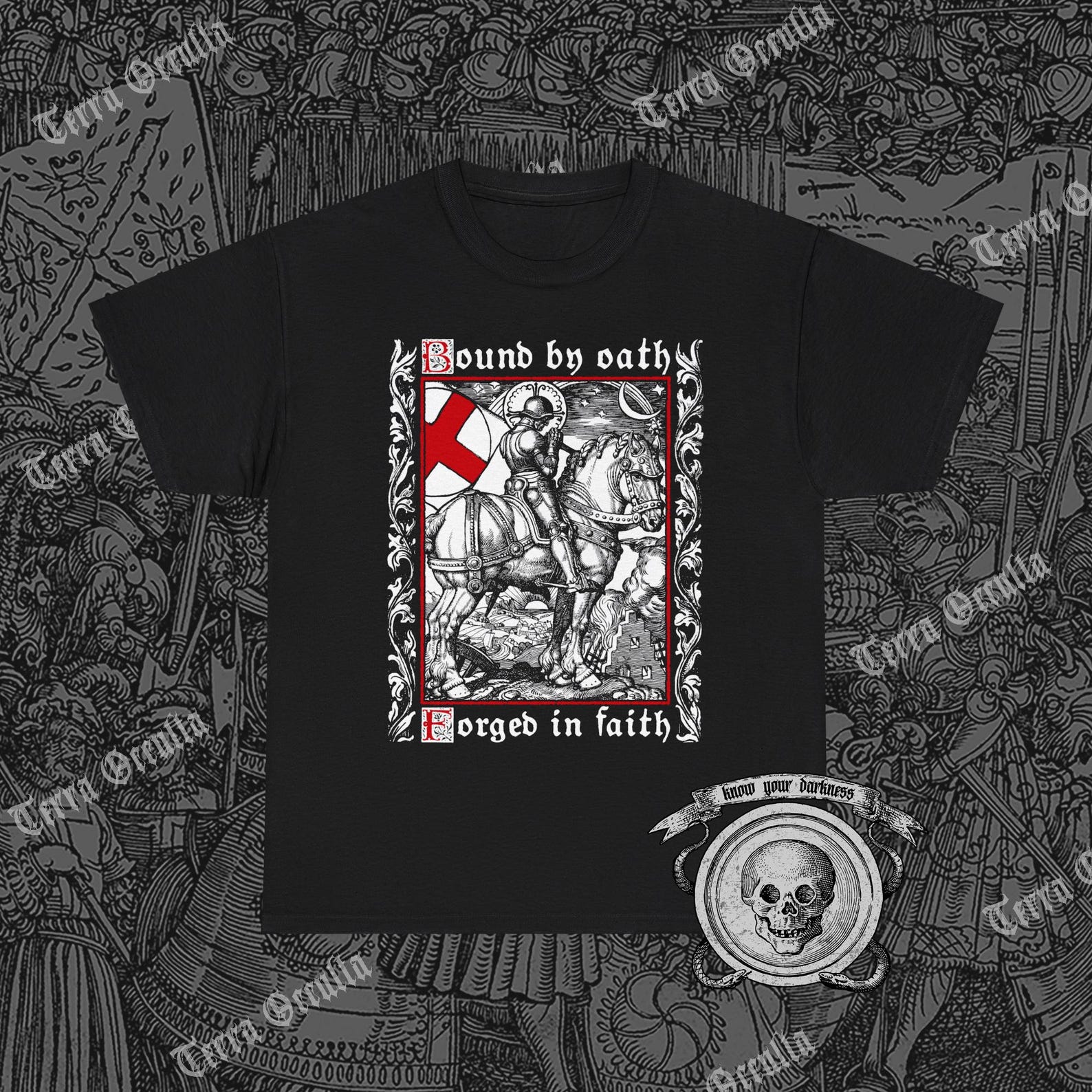 Medieval Knight Shirt, Crusader Tee, Knight in Armour, Templar T-Shirt, Dark Fantasy 3XL