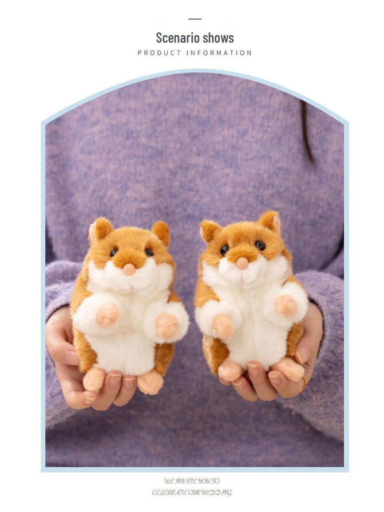 Standing Cute Hamster & Rabbit Plush Toy Backpack Pendant