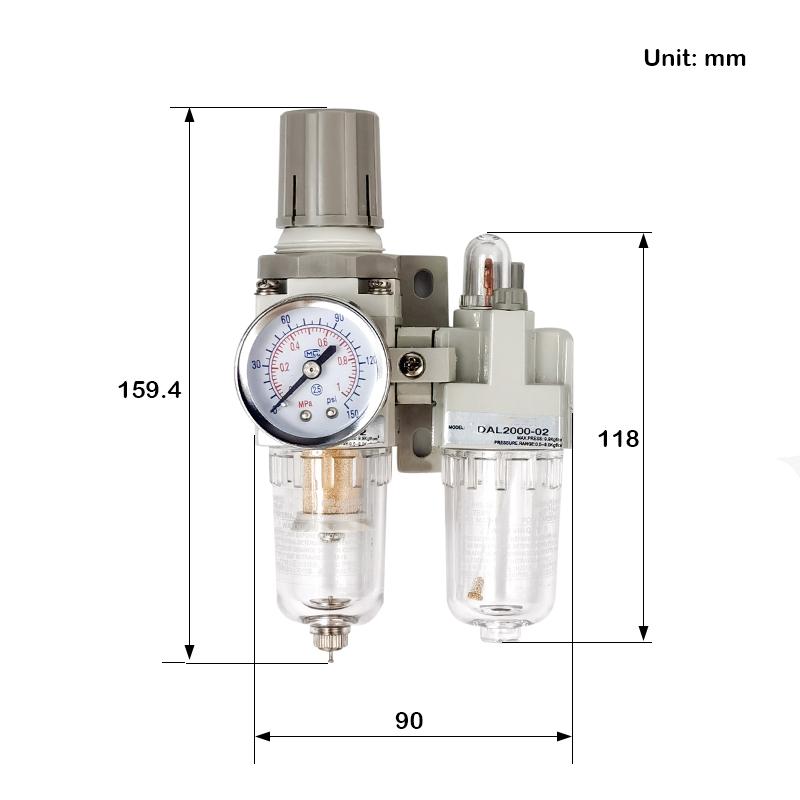 AC2010-02 Compressor Filter Manual Drainage Supply Air Filters Pump Moisture Pneumatic Pressure Regulator Oil Separator