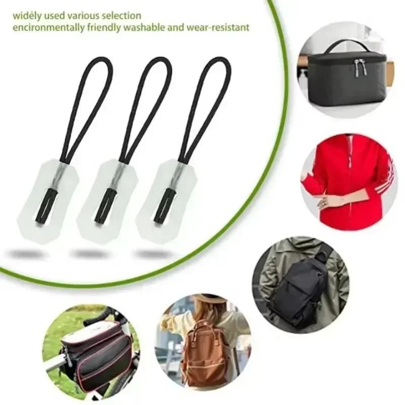 6Pcs Luminous Zipper Pull Rope Glow In The Dark Zipper Head Anti-lost Backpack Clothes Jackets Slider DIY Repair Kit Sewing Tool