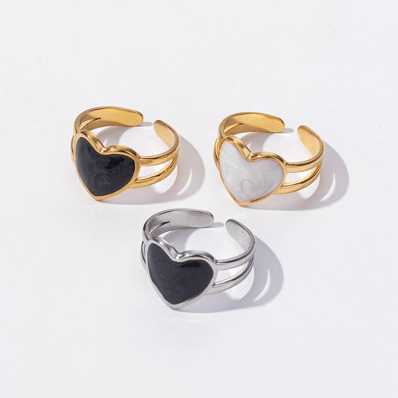 1/3pcs Versatile Ring For Women Stainless Steel Heart-Shaped Gold Color Rings Female Vintage Jewelry Finger Accessories Anillos