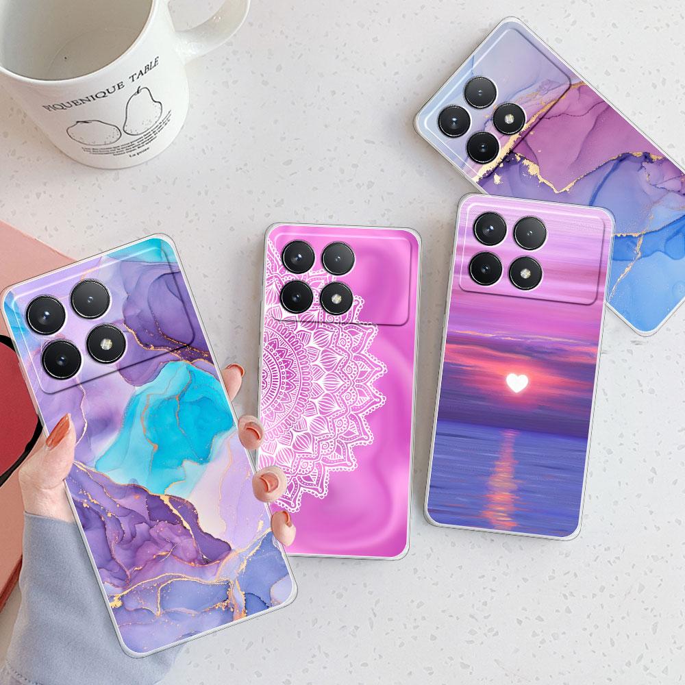 Pour Xiaomi Poco F6 Pro Coque Pour Xiaomi Poco M6 4G Housse Anti-choc Transparente Souple Silicone Coque de Téléphone sur Xiaomi PocoF6 Mode Funda