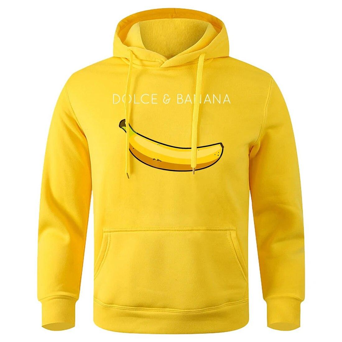 

Забавные толстовки с принтом Dolce&Banana, модная новинка унисекс, новинка, толстовка унисекс, базовые повседневные универсальные толстовки, свободные объемные толстовки с капюшоном S