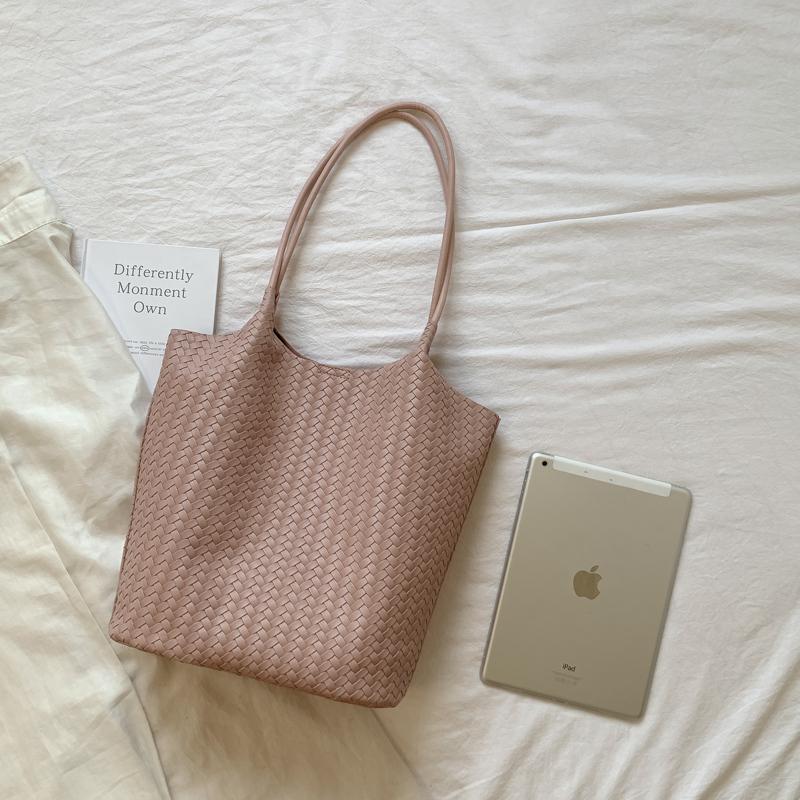 New Fashionable Large Capacity Women's Woven Tote Bag Casual Shoulder Bag Maternity Bag Stylish Women's Handbag