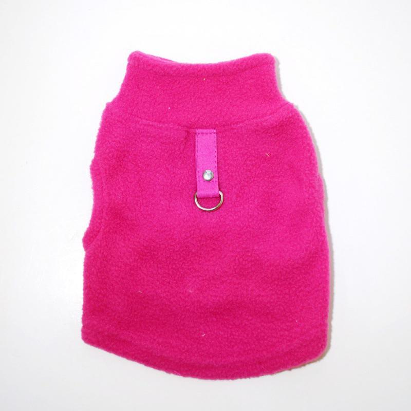 Large Dog Autumn/Winter Fleece Coat with Traction Buckle and Stand Collar