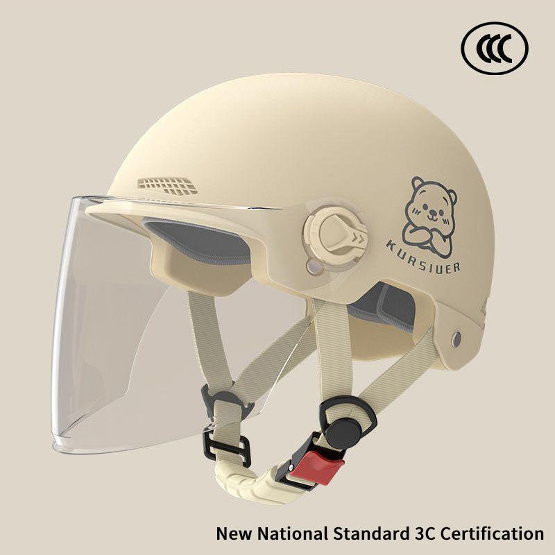 1 Pezzo Certificato 3C Casco Semimoto Elettrica per Adulti Uomo e Donna con Occhiali Casco di Sicurezza per Bicicletta