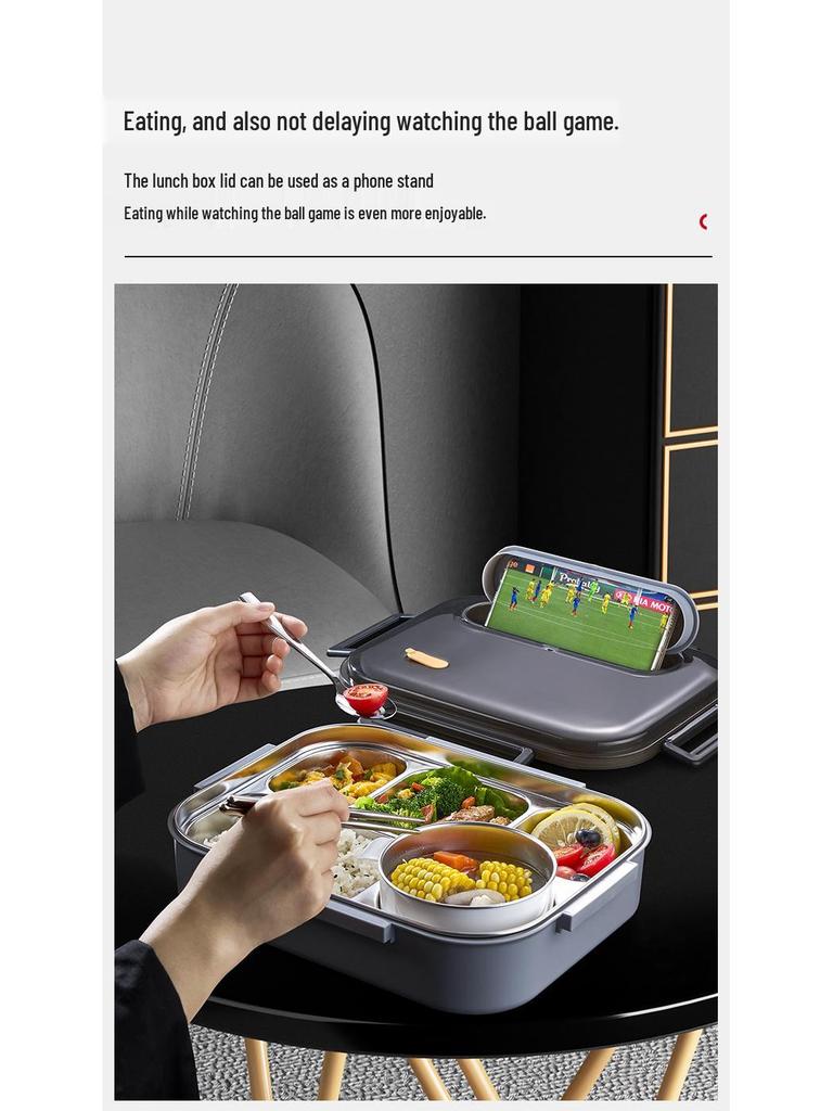 Lunch Box Isolato Extra Large in Acciaio Inossidabile 316 Adatto al Microonde per Studenti e Lavoro