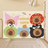 Tapete Fofo de Urso de Desenho Animado Tapete com Design de Cabeça de Capivara Fruta Tapete "GOOD LUCK" Tapete de Porta Antiderrapante para Entrada Decoração de Casa