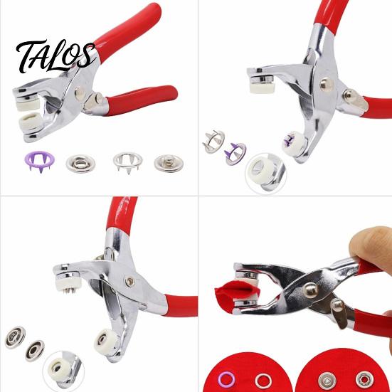 Metal Snaps for Pet Accessories 9.5mm Snap Button Kit with Pliers, 200 Sets 100 Fasteners, DIY Clothing Repair 5-Claw Buttons in 10 Colors Fabric,