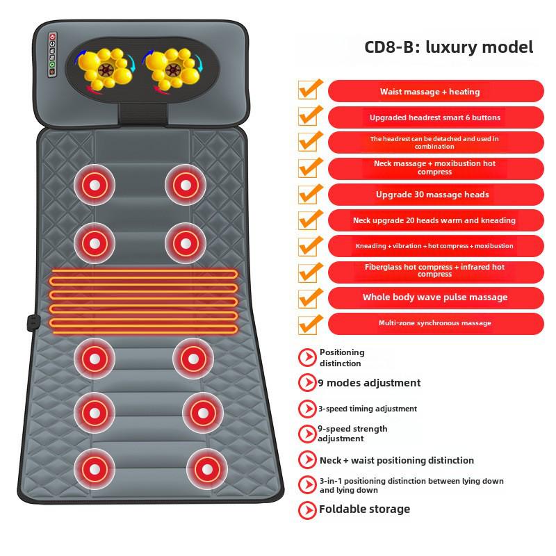 Multifunctional Full-Body Massage Mattress with Airbag Vibration & Heating