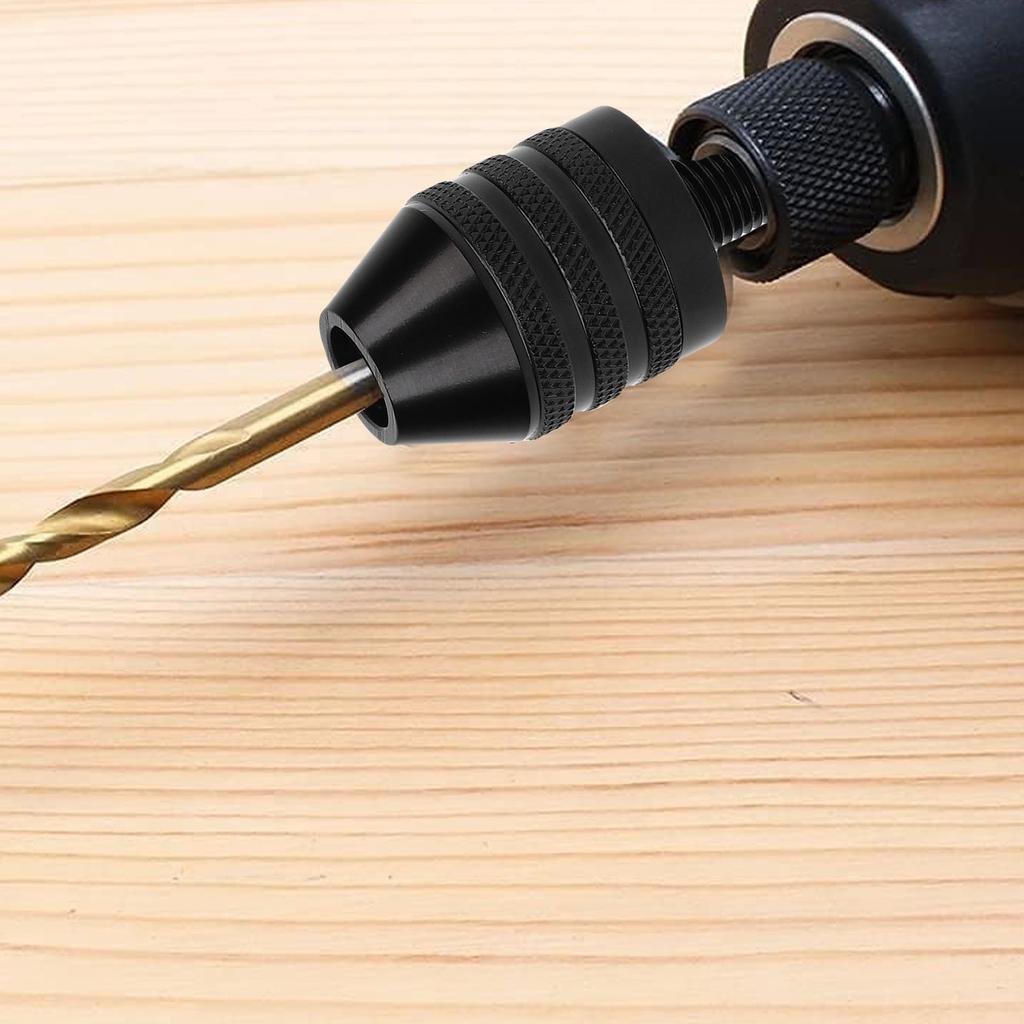 Drill Chuck Adapter 0.6-8mm Clamping 1Celsius4 Inch Hex Shank 3 Jaw Drill Chuck Conversion Tool for Power Tools