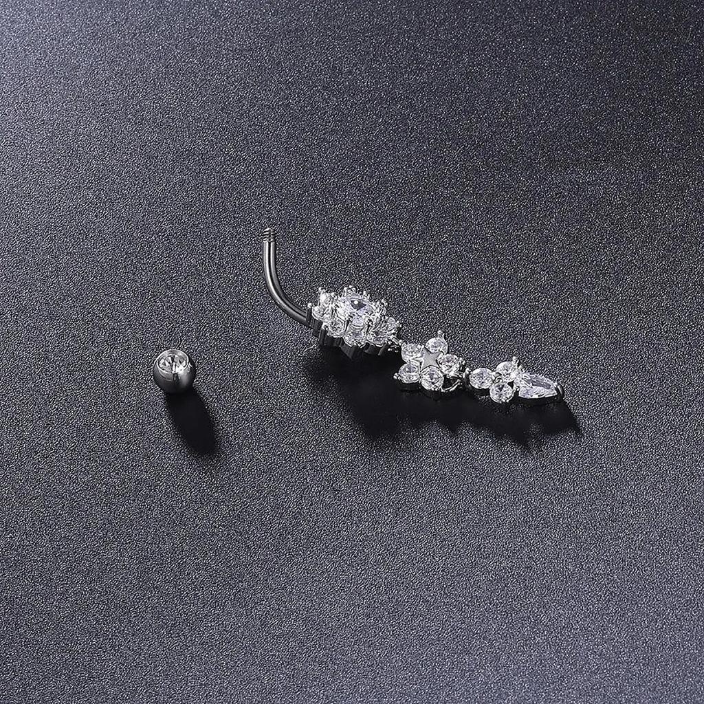 Stainless Steel Gold And Rose Gold Navel Ring, Body Piercing Jewelry For An Elegant Look