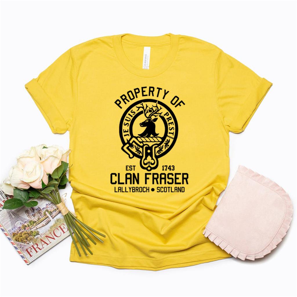 Property of Clan Foster T Shirts Outlander Book Series TShirt Jamie Fraser Sassenach T Shirt Tv Show Tops Vintage Casual Tees
