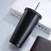 New Large Capacity Office Coffee Cup 304 Stainless Steel Straw Cup Portable Home Cooling Insulation Cups Covered Travel Car Cups
