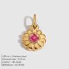 EMANCO Stainless Steel Flower Pendant Shiny Colorful Rhinestones High Quality Metal Charms Making Women's DIY Necklace Bracelet